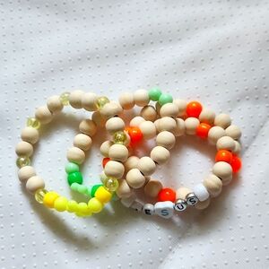 Sets of 4 Handmade Beaded Bracelets.